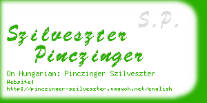 szilveszter pinczinger business card